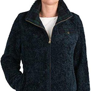 Pendleton Womens Zip Up Sweater Sherpa Dark Blue Size L